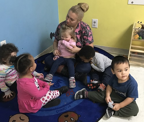 Children with farm animals