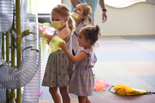 Young girls at the Discovery Zone at Meramec Valley Branch