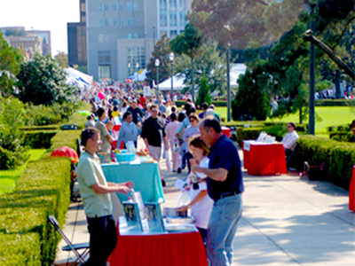 outdoor tables at Louisiana Book Festival