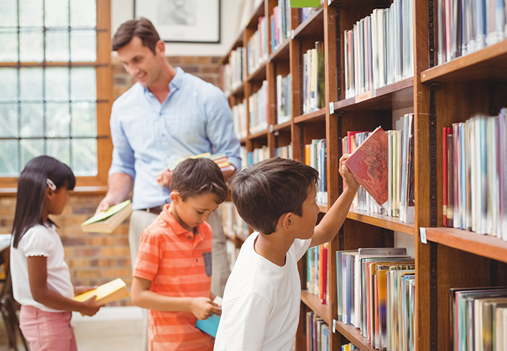 Children in library