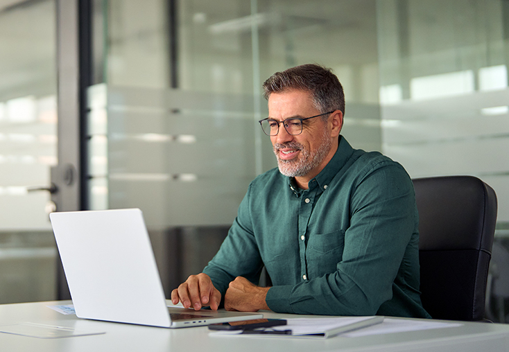 Man at laptop computer