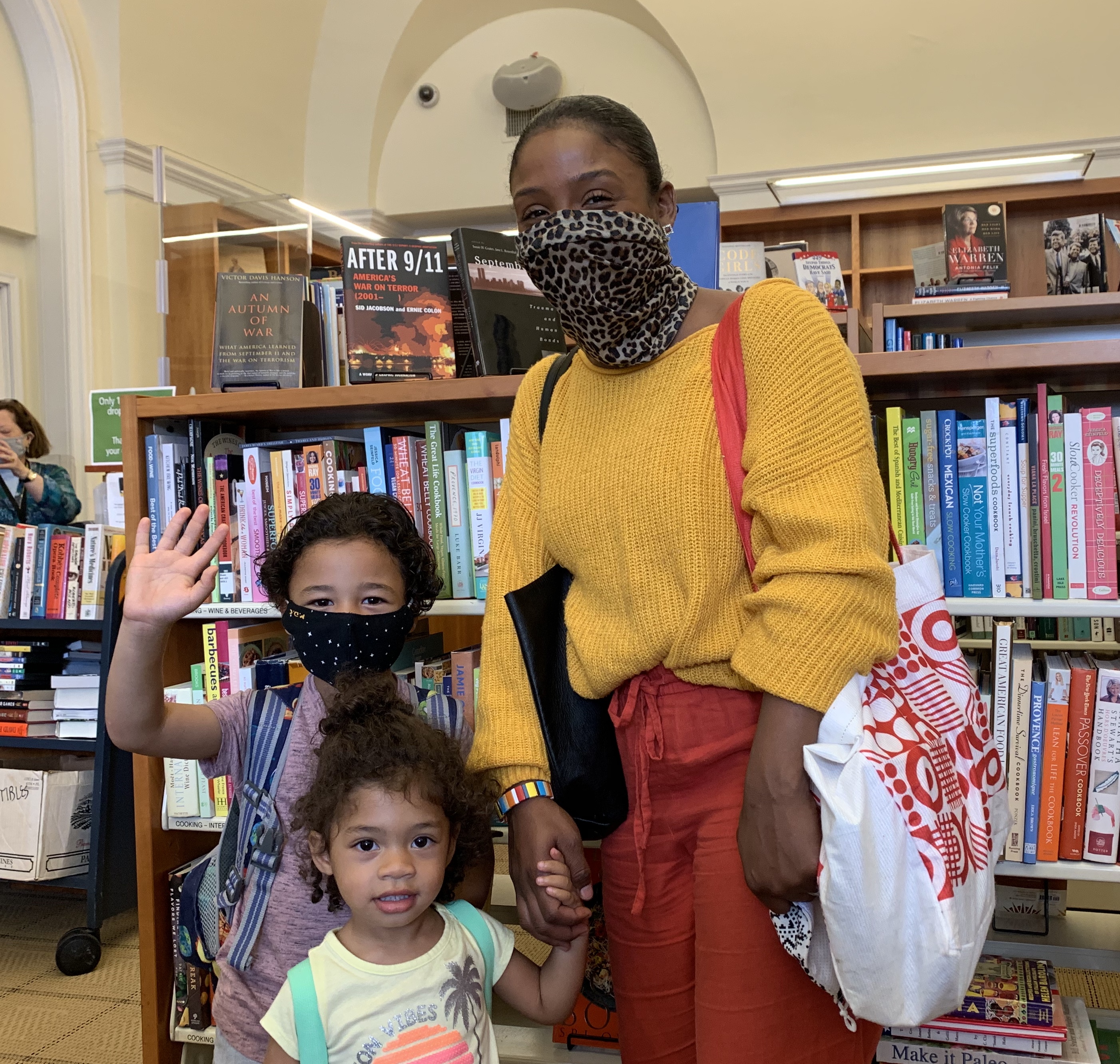 Mom and Kids in Book Shop