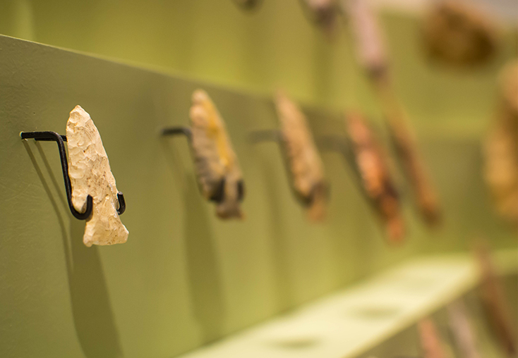 Native American arrowheads exhibit