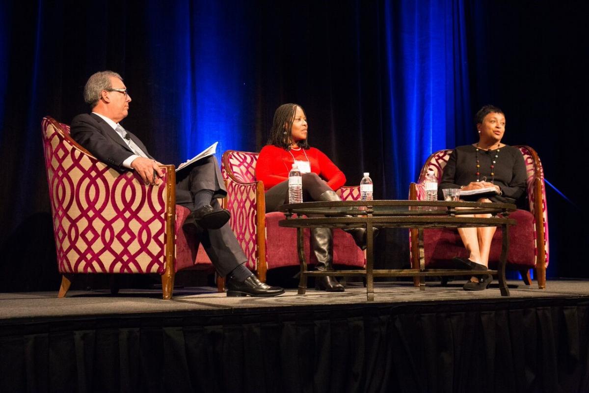 Plenary panel with Luis Herrera, Melanie Adams, and Carla Hayden