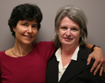 Museum Director Betsy Bradley (R) talks to architect and colleague Madge Bemiss (L)