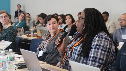 Participants speaking during a LEADS forum.